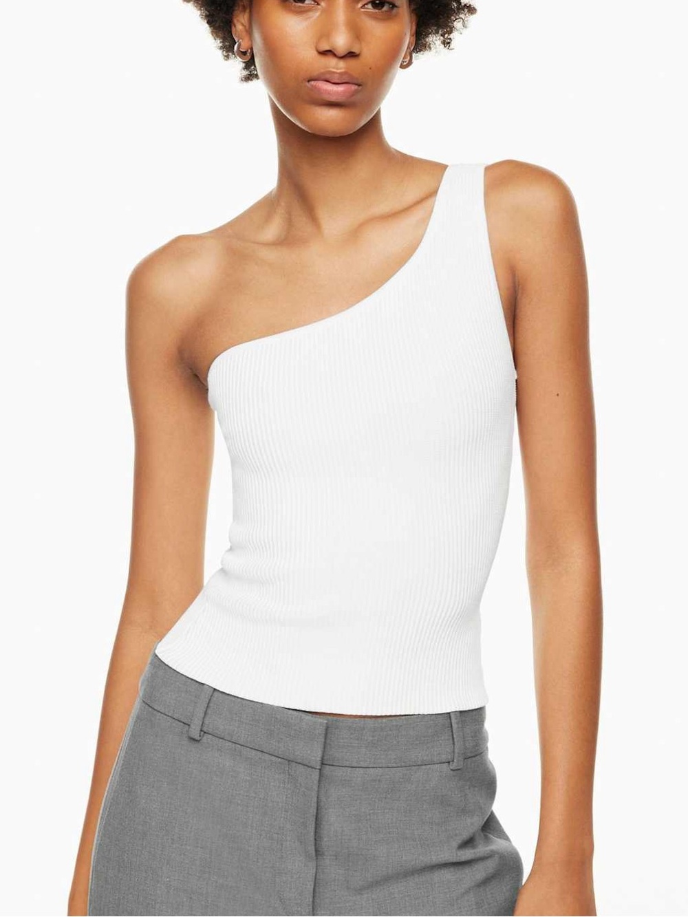 Aritzia Babaton Sculpt Knit One Shoulder Tank